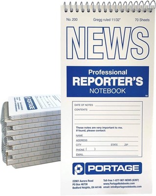 12 Pack Reporter's Notebook Spiral Notepad for Reporters Journalists, 4x8 Inch