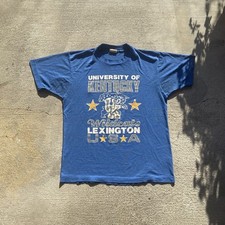 Vintage Kentucky Shirt Mens M Blue University USA Made Singe Stitch