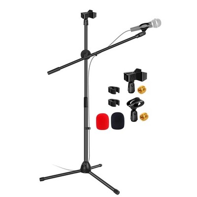 5 Core Microphone Stand Floor Adjustable 63'' Tripod Mic Stands w Boom Arm