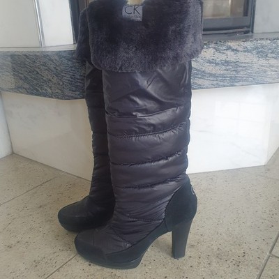 CALVIN KLEIN Damen Schuhe Stiefel Stiefelette Gr.38_Schwarz_Neu