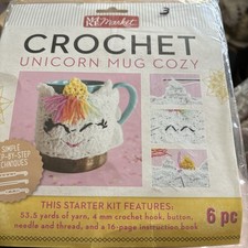 Make Market Crochet Unicorn Mug Cozy Sweater Starter Kit Coffee Cup Kid Crafts