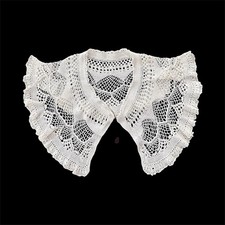 VTG HANDCRAFTED WOMEN S COLLAR CROCHET LACE WHITE COTTON Soviet Union