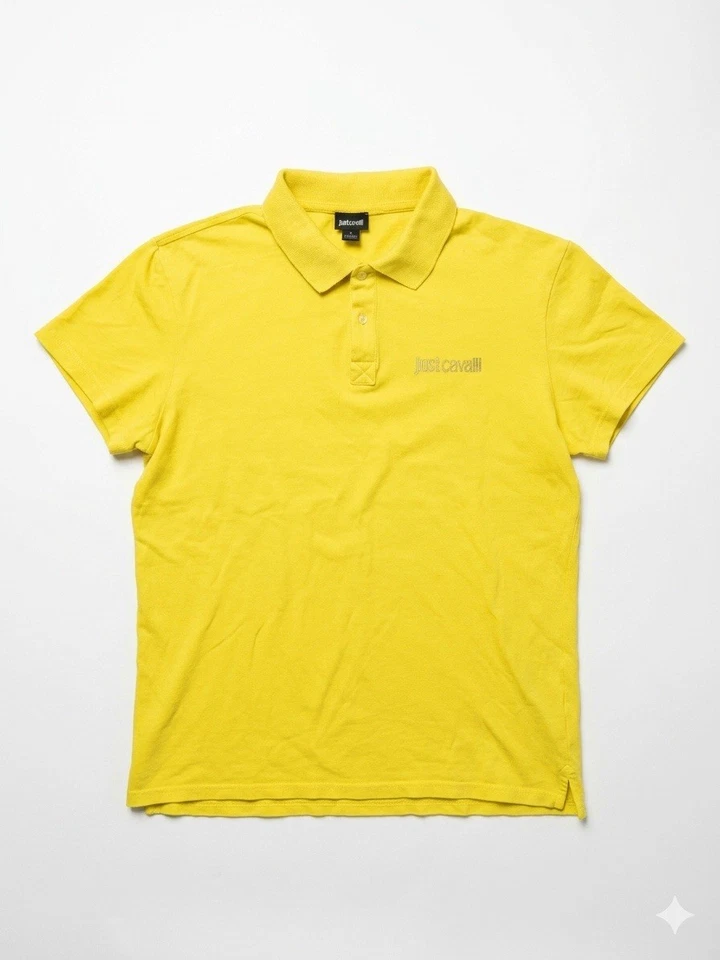 Just Cavalli Beachwear Men's Polo Shirt - Yellow - Size XL (IT 52) - Authentic - Bild 1 von 4