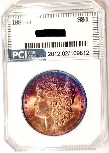 1884-O Gem BU ++ Beautiful Rainbow Color Toned PQ Morgan Dollar