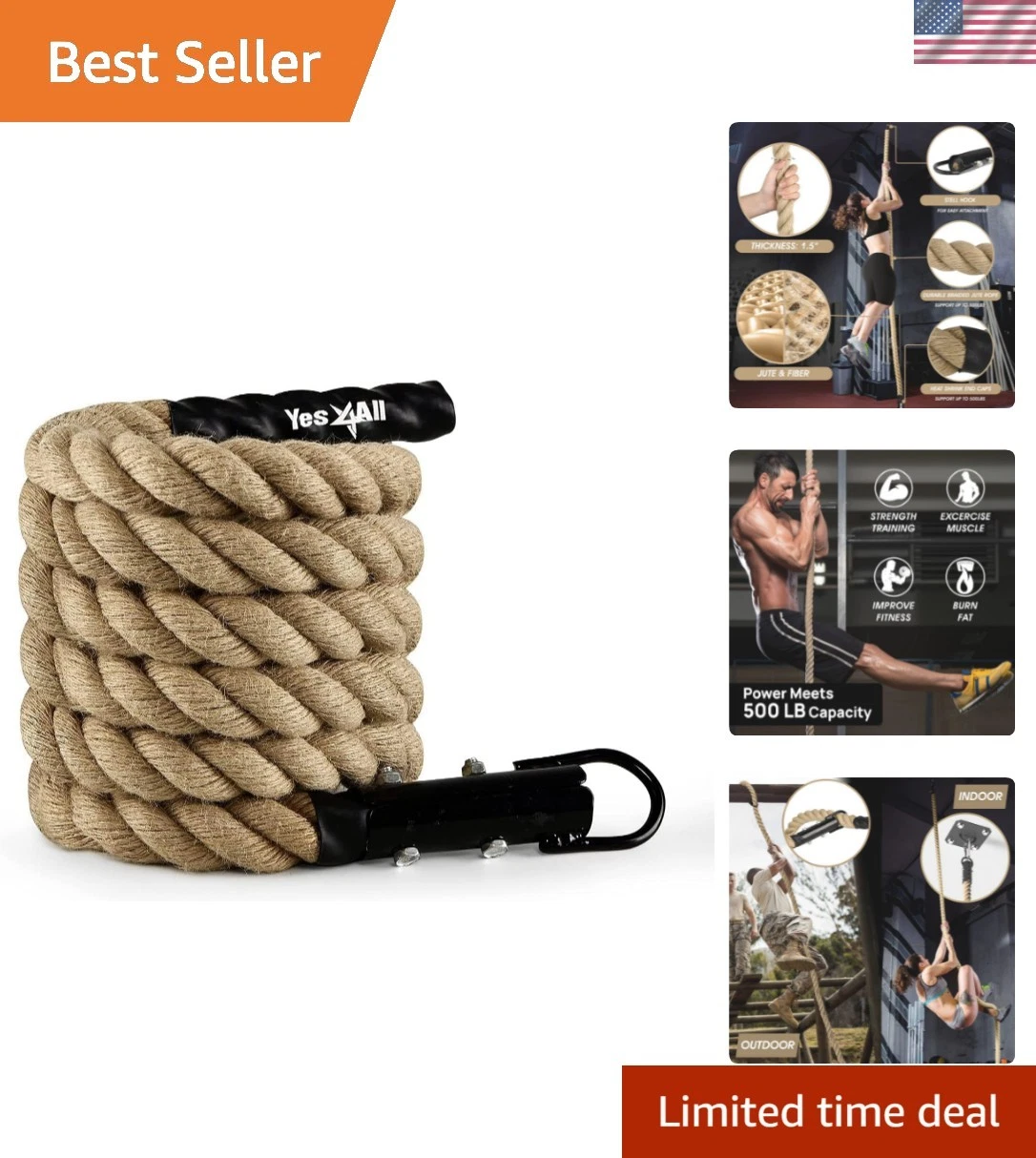 Gym Climbing Rope for Fitness & Strength Training, Climbing Exercises & Home ...
Opens in a new wind