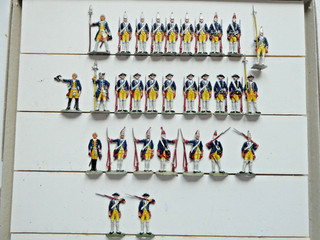 Zinnfiguren Flachfig 30mm bemalt PREUSSEN 1756 63 Infanterie Parade / Wache