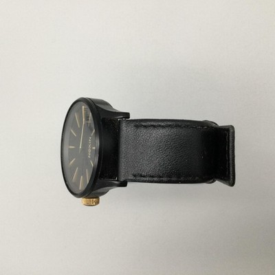 Nixon The Sentry Mens Watch 42mm Black Gold Dial Leather Day  display picture 3