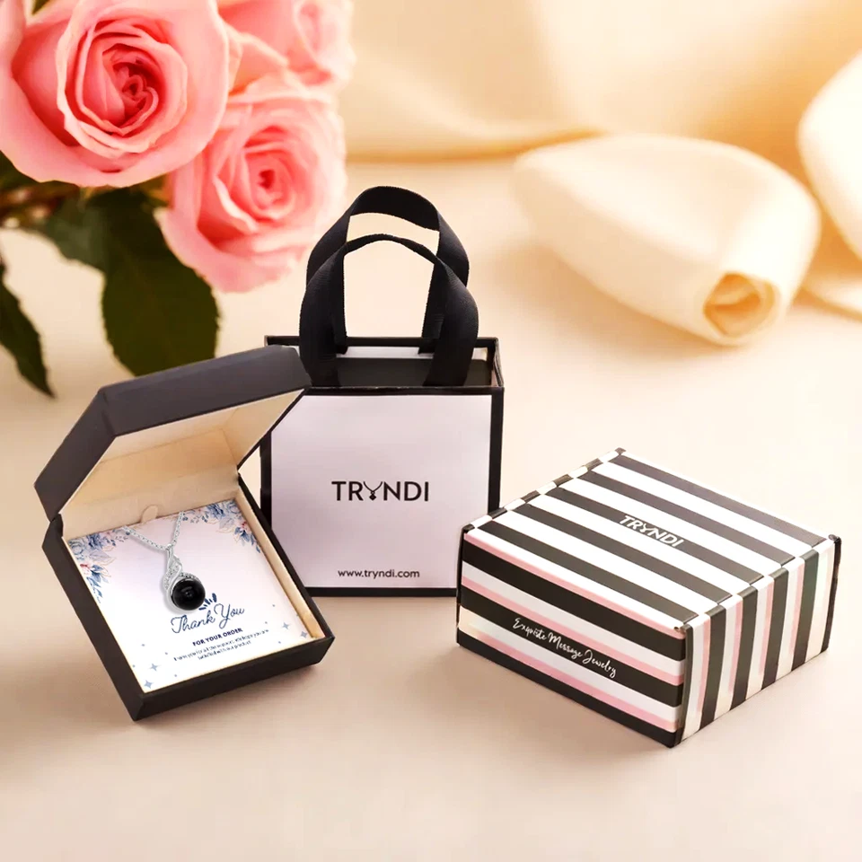 Tryndi Real Tahití Perla Negra Collar Regalos para Mujer Navidad, Cumpleaños Foto 3 de 4