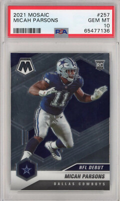 Graded 2021 Panini Mosaic Micah Parsons #257 Rookie RC Football