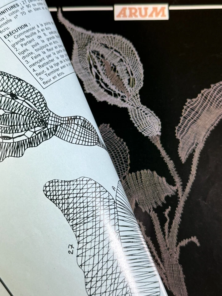 DENTELLE AUX FUSEAUX - Dentelle figurative aux fuseaux - Fleurs - Papillons - Image 4 of 4