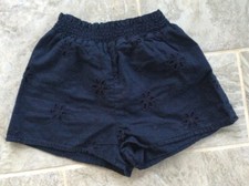 Baby Gap Toddler Girl Shorts 18-24 Months Navy Pull On Eyelet