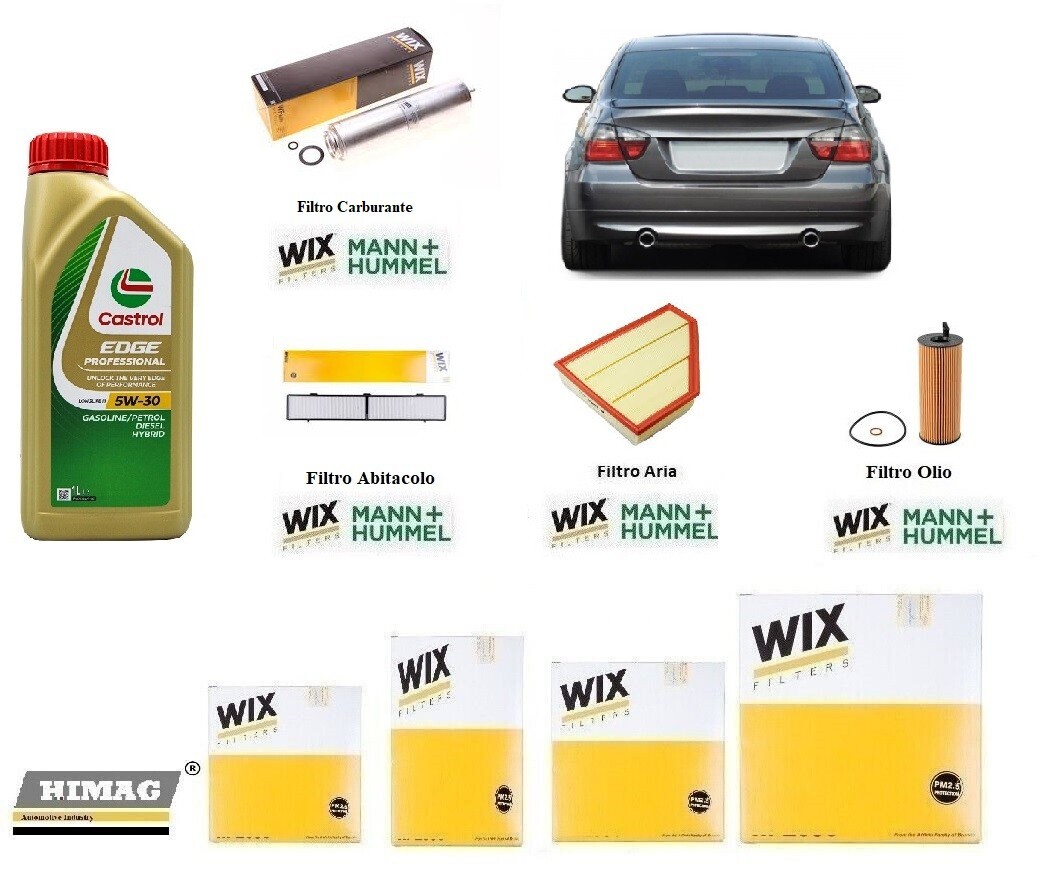 KF906024 - KIT TAGLIANDO 4 FILTRI E 6 LITRI DI OLIO MOTORE 5W30 COMPATIBILE CON BMW 320D E91 163CV - KW&HP (Filtri E Tagliandi - Kit Filtri E Kit Tagliando); KF906024 - Foto 5