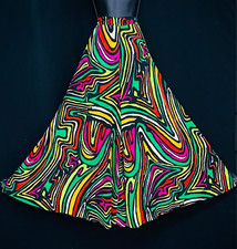 Vintage 1970s colorful palazzo pants, elephant wide leg high waist rainbow