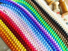 Pearl POM POM BOBBLE TRIM - BEST QUALITY PomPoms *Size MINI 10mm (0.4") *1m  #A 