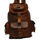 18" Real Goat Leather Laptop Rucksack Knapsack Travel Bag Office Casual Backpack