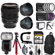 Sony FE 50mm f/1.2 GM Lens Sony E LED Light Tripod -64GB Kit