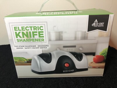 Electric Knife Sharpener   ECO+CHEF Two Stage Sharpener Ergonomic Design