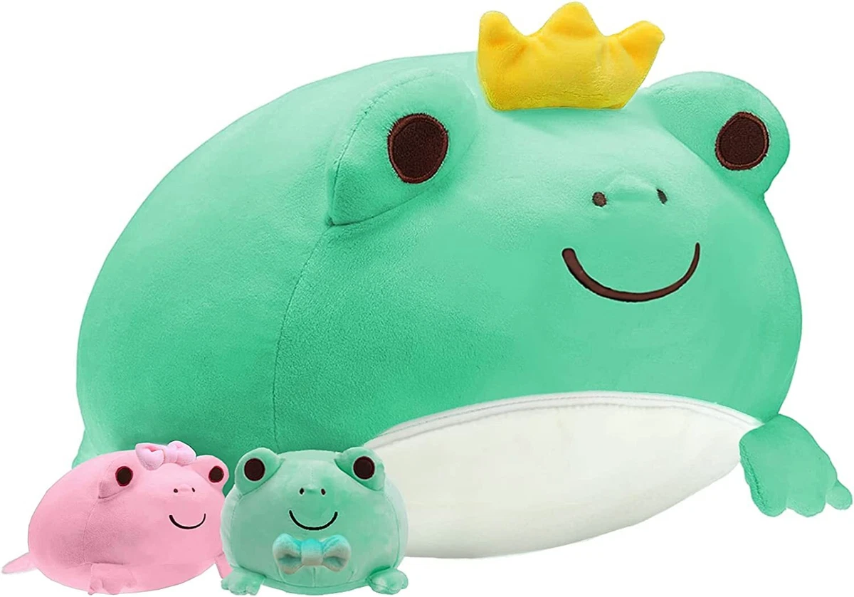 Cute Frog Plush Pillow Mommy with 2 Babies Plushie Soft Squishy Stuffed  Animal