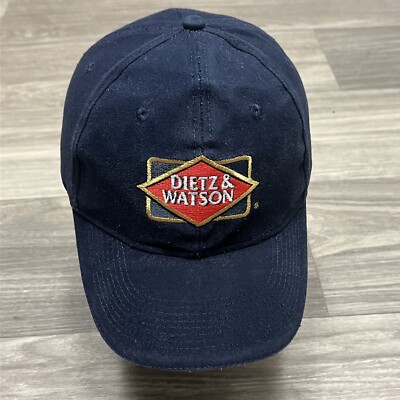 Vintage Dietz Watson Meat Strapback Hat Baseball Cap Blue Red Gold Deli Cheese