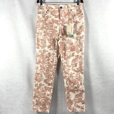 Elie Tahari Pants Women  s 10 Pink High Rise Ankle Stretch Palm Tree