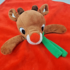 RUDOLPH the Red Nosed Reindeer BABY'S FIRST CHRISTMAS Blanket Lovey Plush Lovie