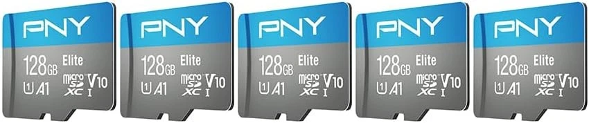 PNY 128GB Elite Mobile Accessories Class 10 U1 V10, A1 5-Pack, Blue - Image 2 of 4