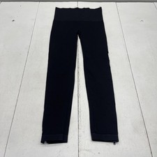 Spanx Leggings Womens XL Black High Waisted Ankle Zip Shaping Nylon Compression