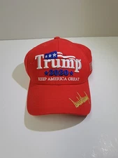 Embroidered Signature Trump 2020 Keep America Great Red Hat Adjustable Cap