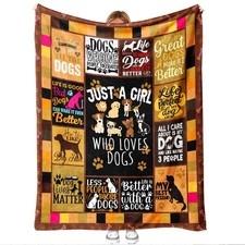 Dog Lover Gift, Throw Blanket for Women Girls, Puppy 50'' x 60'',