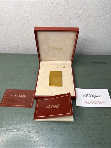 Vintage ST Dupont Gatsby Gold Diamond Head Lighter Nice! 🔥