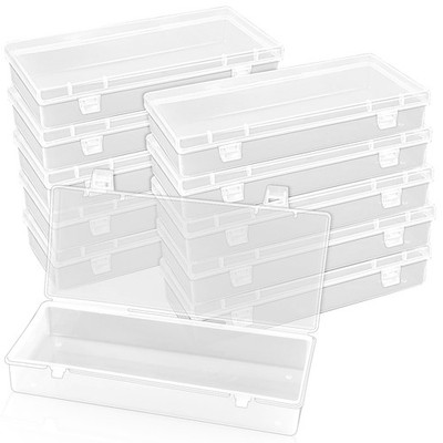10 Pcak 6'' Plastic Storage Boxes, Small Storage Containers with Hinged Lids,...