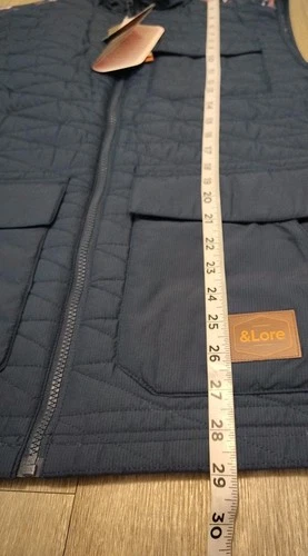 &Lore By Tahoe River Men's Quilted Vest Size XL Full Zip Blue Sleeveless Jacket  image 13