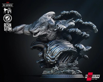 King Shark Portrait Büste 3D gedruckt 16K unbemalt Resin Modellbausatz Maßstab 1:4