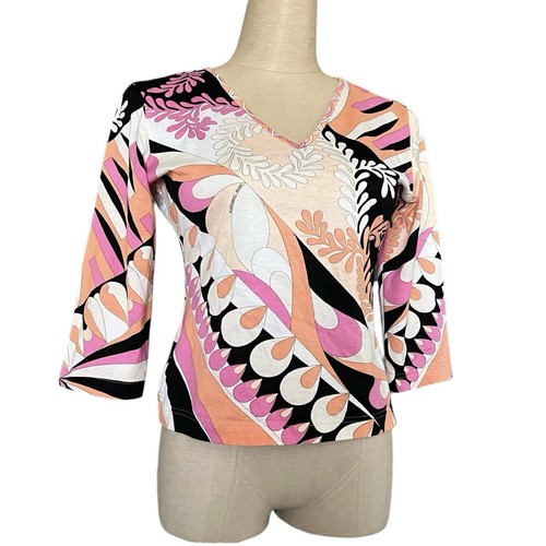 Averardo Bessi Y2K Shirt Italien Mod Geo abstrakter Druck Damengröße 8 Medium bunt - Bild 13 von 13
