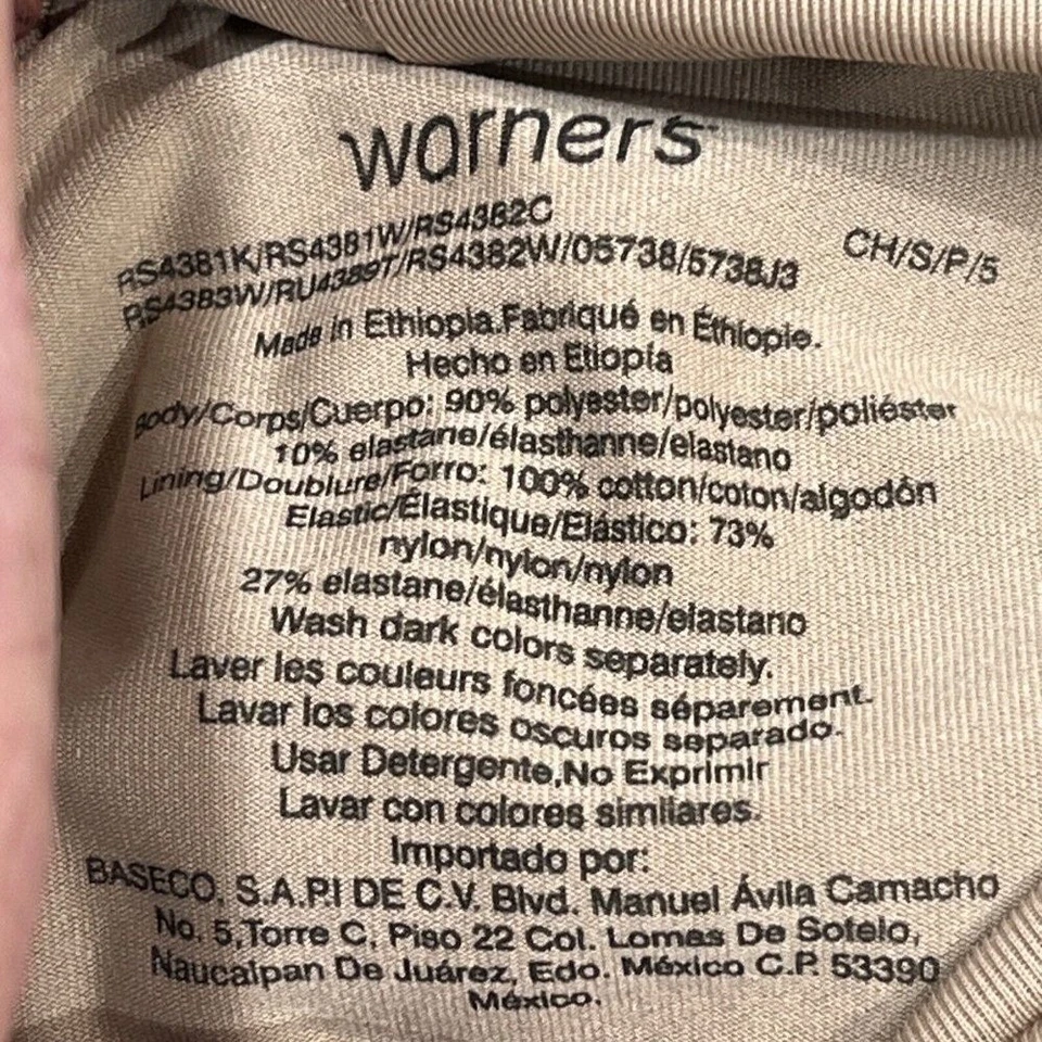 Warners Panties Womens 5 S Set Of 3 No Muffin Top Brief Nude Black Dot Neutral - Image 4 of 4