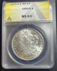 1900 O Morgan Silver Dollar $1 Certified Grade MS 63 ANACS Beautiful Coin