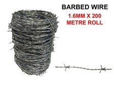 Galvanised High Tensile Barbed Wire 1.6mm x 200 Metres Security Fencing Garden