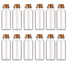 YTZOOLL 12Pcs/Set 30ml Glass Bottles Cork Stoppers DIY Decoration 30ml-12pcs