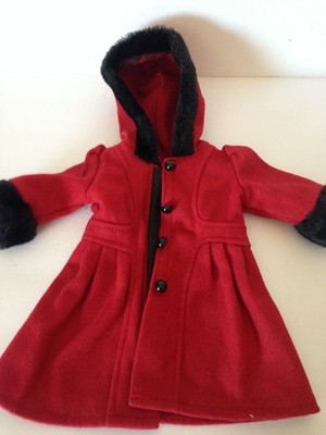 EMILY ROSE 18''  Doll Clothes Red Winter Jacket Coat Faux Fur Trimmed