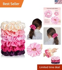 Large Silk Satin Scrunchies for Women Big Scrunchies Jumbo Satin Hair Ties Ov...