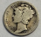 1921 D Mercury Dime Good G / Very Good VG