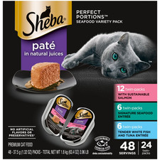 Sheba Perfect Portions Pate Wet Cat Food Variety Pack 24 2.6 oz.- 48 servings