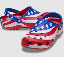 Crocs Classic American Flag Clogs Patriotic Shoes 4th July M7/W9 M8/W10 M9/W11
