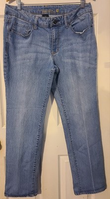 Faded Glory Women's Straight Jeans Light Blue Denim Stretch sz 16
