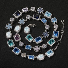 Fashion Women's Necklace Blue Tones Hip-Hop Style Colorful Bracelet Accessories