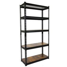 Black 5-Tier Boltless Tier Height Adjustable Garage Steel Storage Rack Shelving