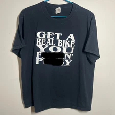 VTG 2002 Get A Real Bike Shirt Size L Black Sik World  Motorcycle Streetwear 