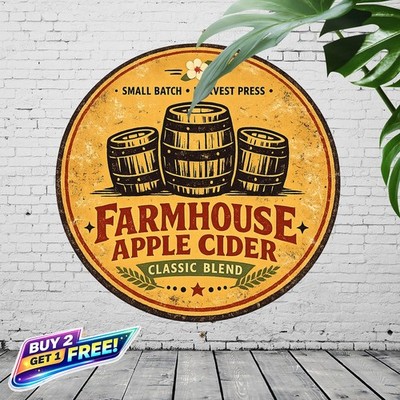 Irish Cider Aluminum Metal Sign Home Garage Cafe Decor 8x8 Round