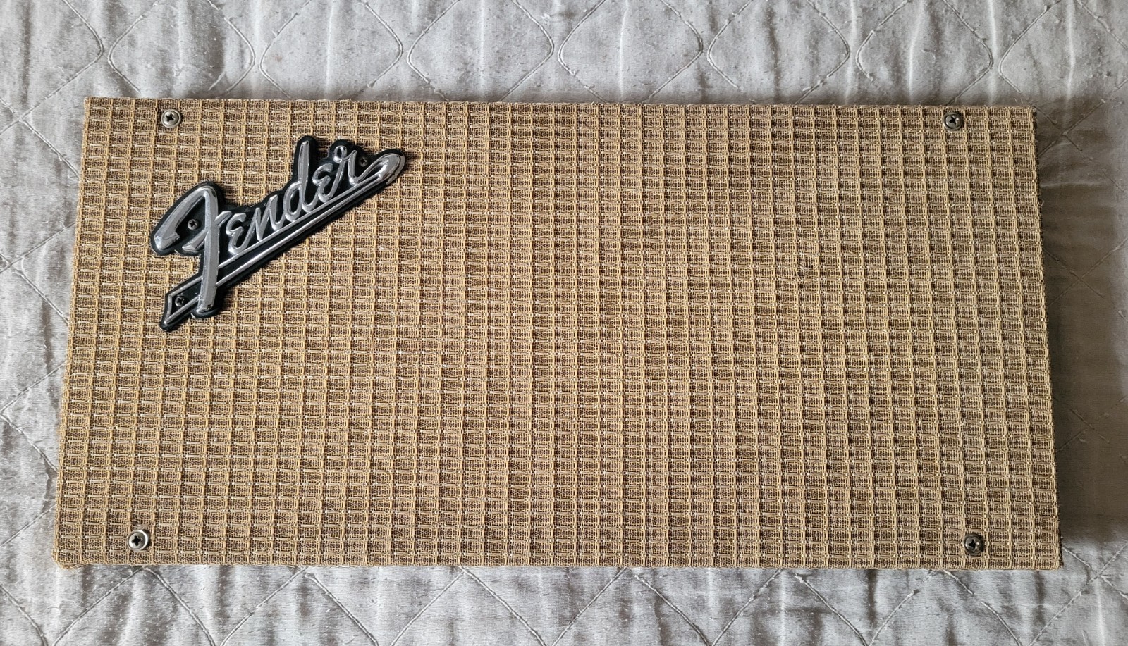 vintage 60's Fender Reverb Unit Tank Baffle Board with grill & logo