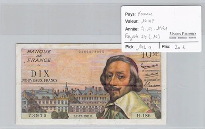 Billet France - 10 nouveaux francs  7-12-1961 - 73975 - Fayette 57(16) - Photo 1/2